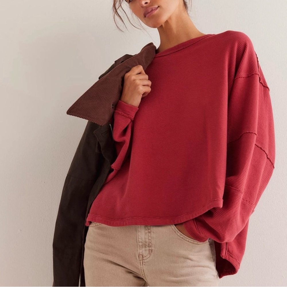Free People We The Free Total Eclipse Tee Red Xs